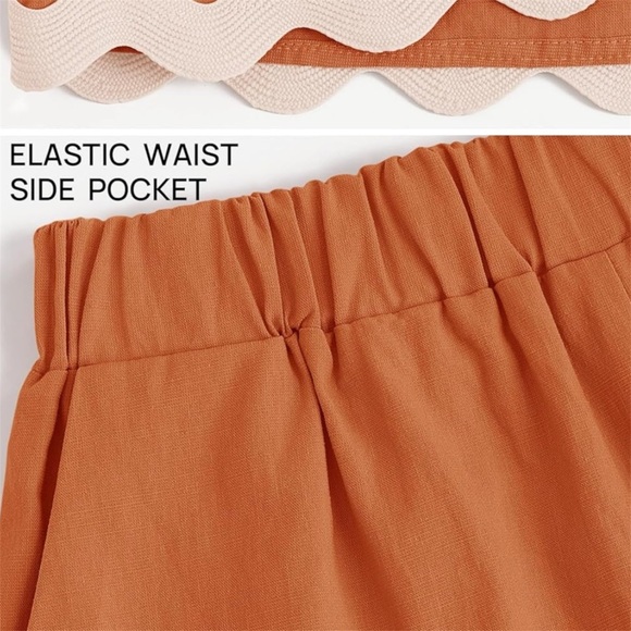NWT CCTOO| 2 Piece Shorts And Crop Top Terracotta Color - Picture 8 of 9